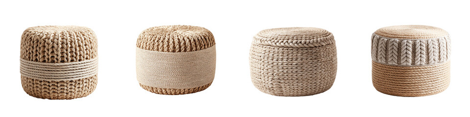 Stylish, woven storage baskets showcasing intricate patterns and natural materials, ideal for home organization and decor, harmonizing with modern minimalist interiors.
