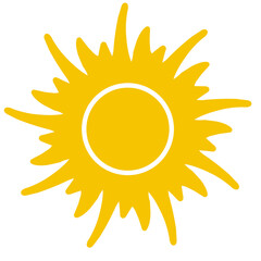 Bright Yellow Sun with Radiating Rays