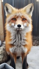 Fototapeta premium Close-up portrait of a captivating red fox.