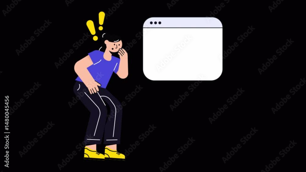 Poster website unavailable connection motion graphic rendering with transparent alpha channel
