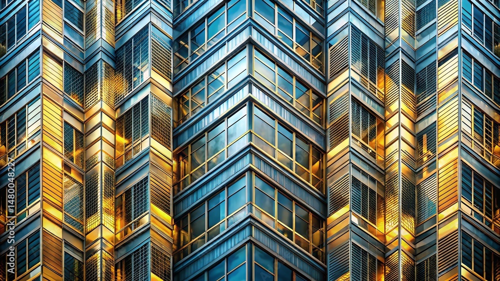Aufkleber abstract skyscraper pattern: geometric texture background for modern design