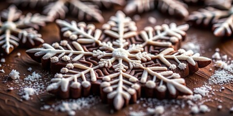 Abstract Snowflake Pattern Food Photography: Whimsical Winter Dessert Decoration