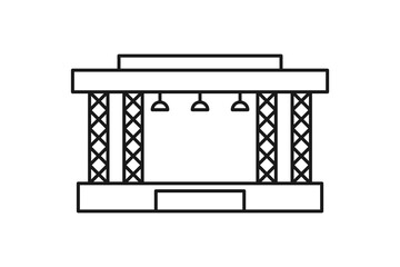 grand stage with decorations and pillars icon