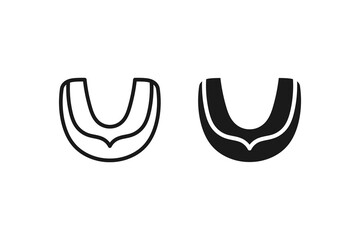 fighter teeth protector icon and outline