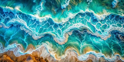 Aerial Ocean Doodle Art: Repeating Pattern Texture Background