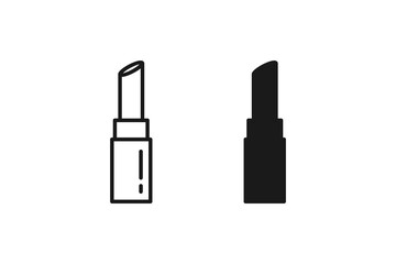 lipstick women cosmetics icons and outlines
