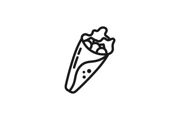 turkish food kebab doner icon outline