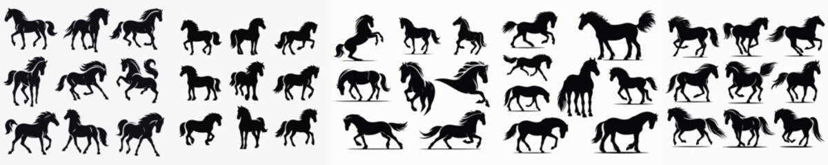 Vector silhouette of a horse