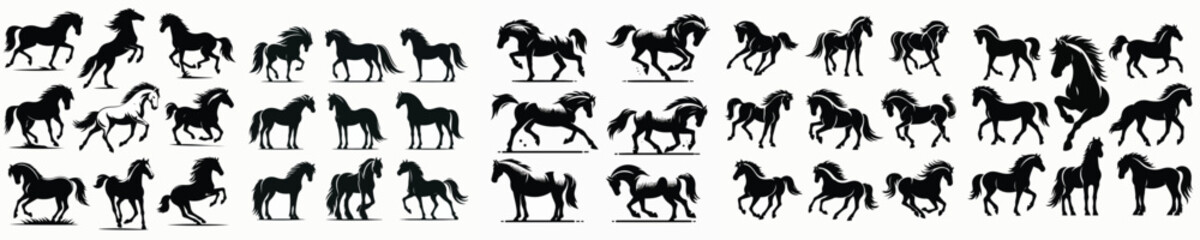Vector silhouette of a horse