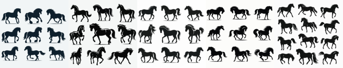 Vector silhouette of a horse