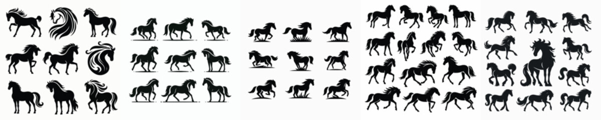 Vector silhouette of a horse