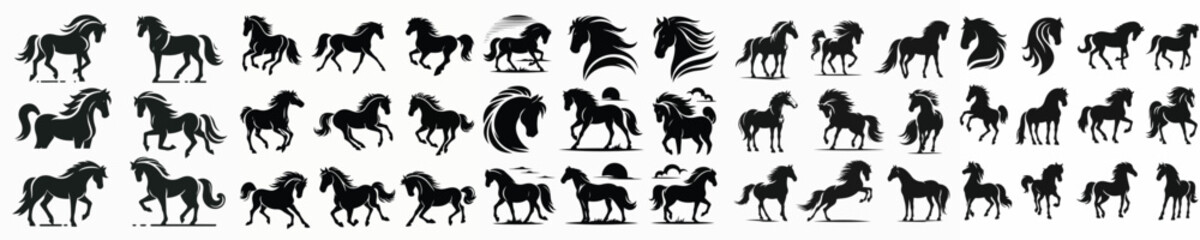 Vector silhouette of a horse