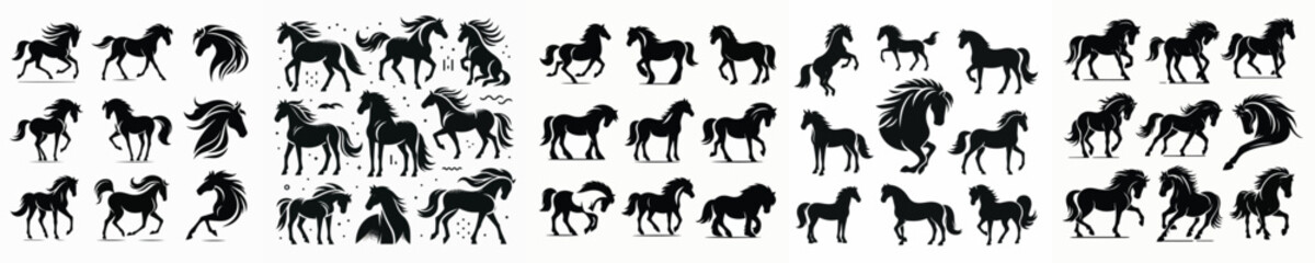 Vector silhouette of a horse