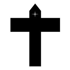 Simple Black Christian Cross Symbol A Minimalist Religious Icon Design