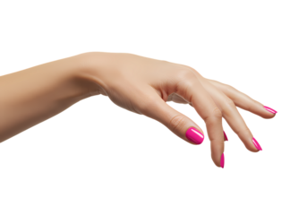 Pink Nails: Hand Image Stock Photo on transparent background