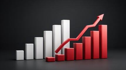Digital dashboard showing real estate development forecasts, with bar charts indicating positive investment trends