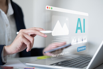 Artificial intelligence image graphic generate software digital technology prompt tool design concept application assistant content