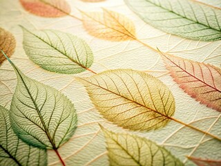 Botanical Print on Soft Line Paper Texture: Vintage Floral Design