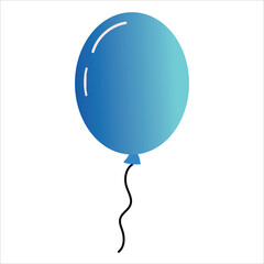 blue Balloon Illustration icon vector