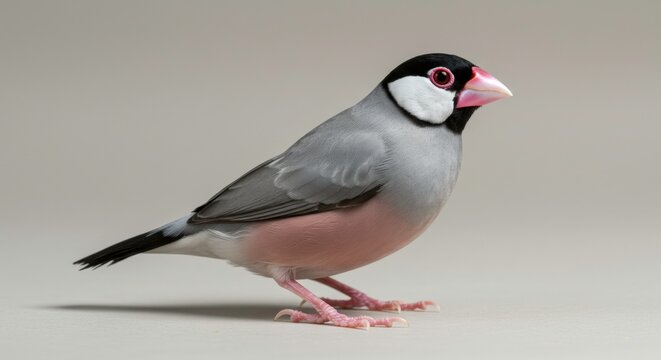 Elegant Java Sparrow exquisite plumage captivating pose a true avian beauty