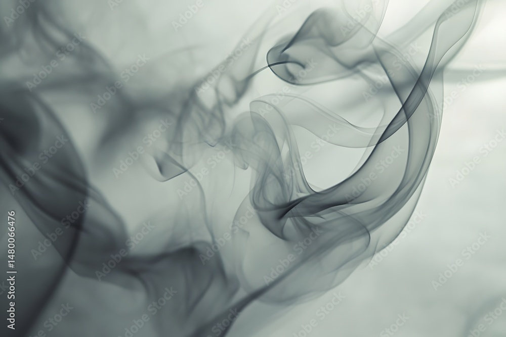 Poster abstract swirling smoke patterns with a muted color palette in a soft artistic display