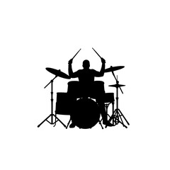 
Dramatic Drummer Silhouette Performing on Stage with Backlight. Epic Silhouette: Drummer in Motion on Stage Light
