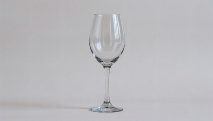 Fototapeta premium a wine glass, white background, long stem, clear glass, 4k resolution