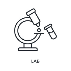 Lab Icon Outline Style. Vector Illustration For Graphic Design