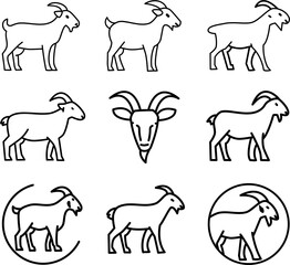 set of animals
Set of 9 vector icons of sacrificial goat, eid, eid al adha.
