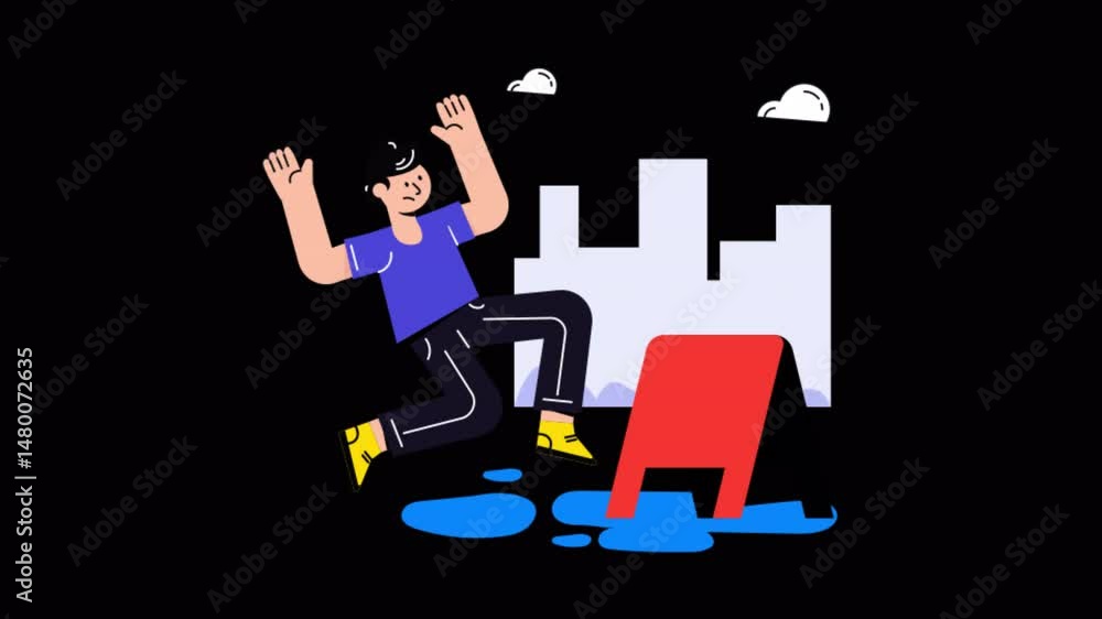 Poster error 404 connection motion graphic rendering with transparent alpha channel
