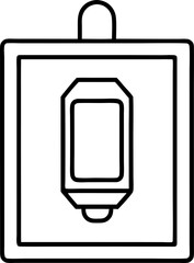 Light Switch Turned On Line Art Vector Illustration