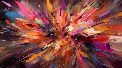 Abstract Colorful Explosion Art.