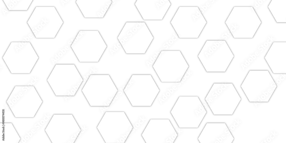 Aufkleber abstract technology white and grey geometric hexagon shape on transparent background vector.