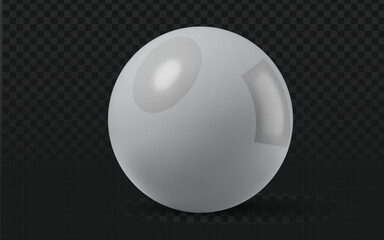 Realistic vector graphic of a clear transparent sphere or ball. Isolated glossy reflective object perfect for design projects, icons, abstract compositions, or as a basic geometric element.