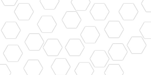 Abstract technology white and grey geometric hexagon shape on transparent background vector.