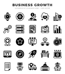 Business Growth icons set. Vector illustration.