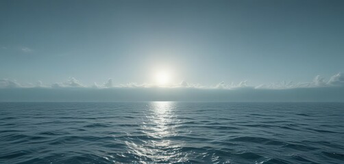 Fototapeta premium Subtle light blue to deeper teal gradient, ethereal, calming ocean feel , tone, minimalist