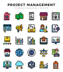 Project Management icon pack for your website. mobile. presentation. and logo design.