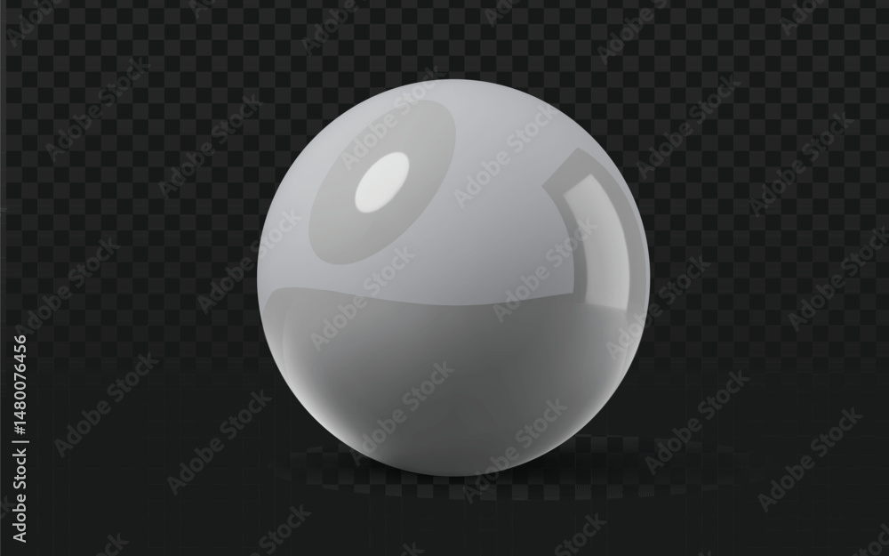 Aufkleber realistic vector graphic of a gray sphere or ball. isolated glossy object perfect for design project