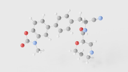 brensocatib molecule 3d, molecular structure, ball and stick model, structural chemical formula anti-inflammatory agent
