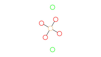 calcium silicate molecule, structural chemical formula, ball-and-stick model, isolated image e552