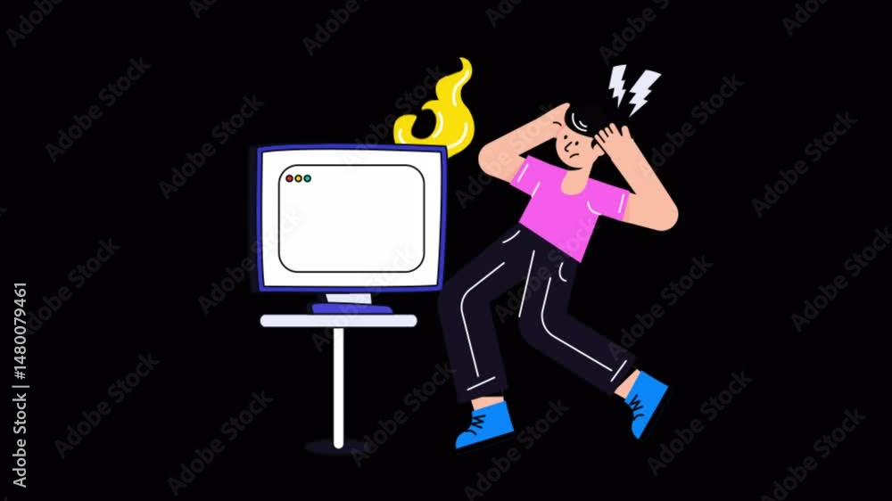 Poster error 404 connection motion graphic rendering with transparent alpha channel