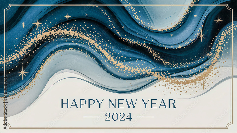 Poster abstract background with golden stars particles and a new year background with aureate foil texture