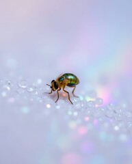 Jewel fly on iridescent beads.