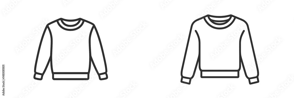 Aufkleber different styles of sweatshirts displayed on a simple background for fashion comparison and design i
