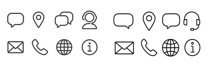 Communication icons representing various methods for reaching out and interacting in a modern digital environment