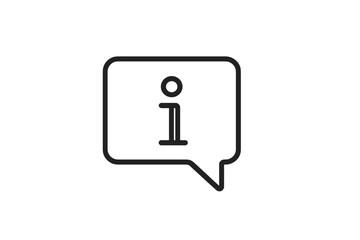 Information icon in a speech bubble symbolizing communication and engagement in a modern digital context