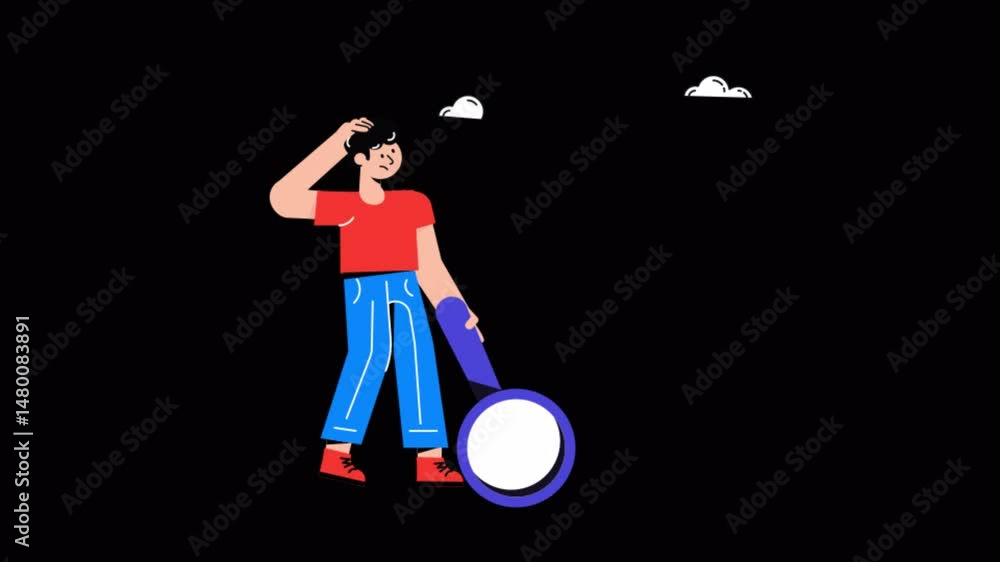 Poster find direction connection motion graphic rendering with transparent alpha channel