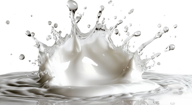 A Stunning Milk Splash on Black Background