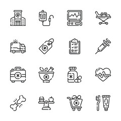 Check our our handy set of medical and lab testing line icons